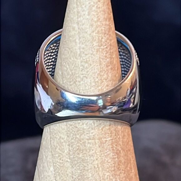 Mojave Blue Turquoise Ring in Stainless Steel size 
9.40 ctw - Picture 4 of 7